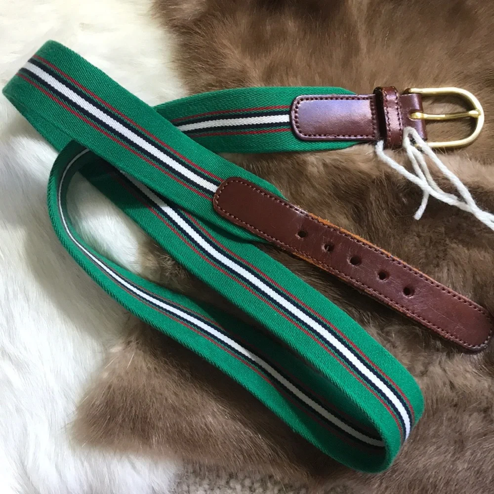 Dooney & Bourke Brown Leather Kelly Green belt - Picture 1 of 9